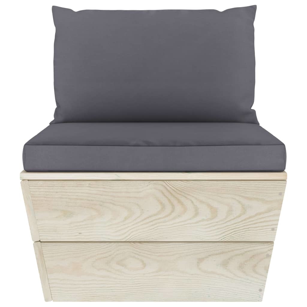 VidaXL 6-delige Loungeset met kussens pallet vurenhout