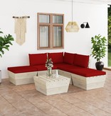 VidaXL 6-delige Loungeset met kussens pallet vurenhout
