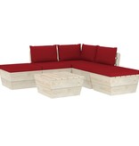 VidaXL 6-delige Loungeset met kussens pallet vurenhout