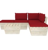 vidaXL 6-delige Loungeset met kussens pallet vurenhout