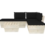 VidaXL 6-delige Loungeset met kussens pallet vurenhout