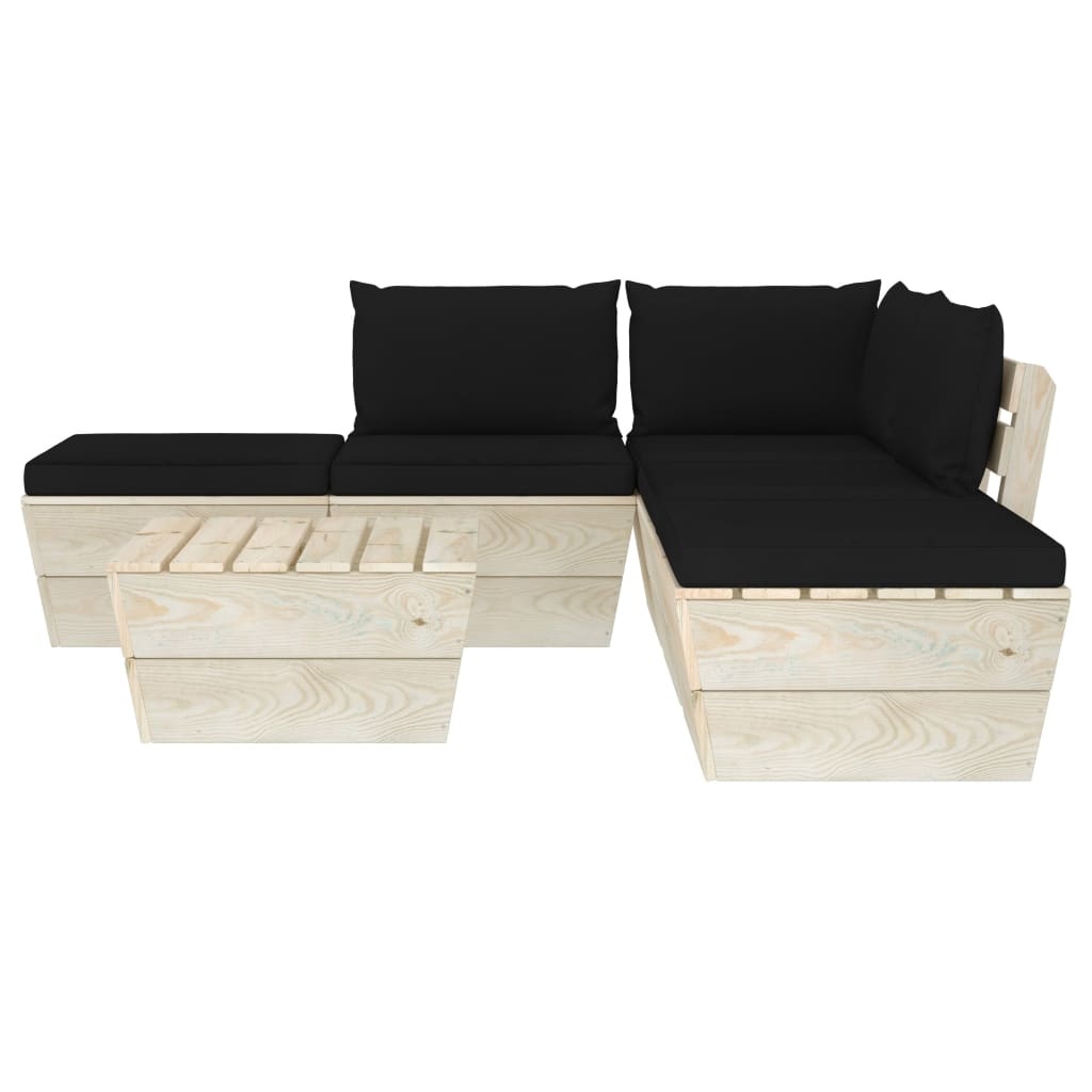 VidaXL 6-delige Loungeset met kussens pallet vurenhout