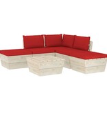 VidaXL 6-delige Loungeset met kussens pallet vurenhout
