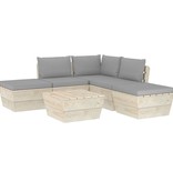 VidaXL 6-delige Loungeset met kussens pallet vurenhout