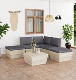 vidaXL 6-delige Loungeset met kussens pallet vurenhout