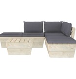 VidaXL 6-delige Loungeset met kussens pallet vurenhout