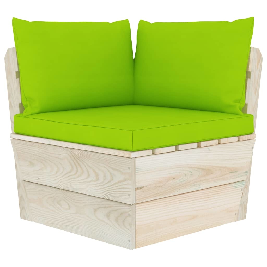 vidaXL 5-delige Loungeset met kussens pallet vurenhout