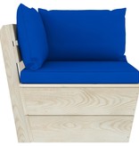 vidaXL 5-delige Loungeset met kussens pallet vurenhout