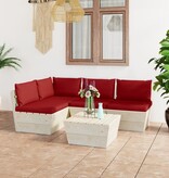 VidaXL 5-delige Loungeset met kussens pallet vurenhout