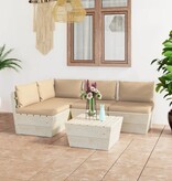 VidaXL 5-delige Loungeset met kussens pallet vurenhout