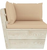 VidaXL 5-delige Loungeset met kussens pallet vurenhout