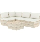 VidaXL 5-delige Loungeset met kussens pallet vurenhout