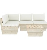 VidaXL 5-delige Loungeset met kussens pallet vurenhout