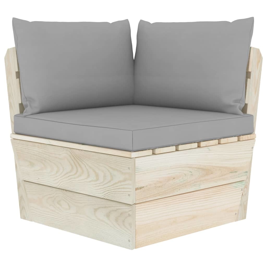 VidaXL 5-delige Loungeset met kussens pallet vurenhout