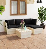 VidaXL 5-delige Loungeset met kussens pallet vurenhout