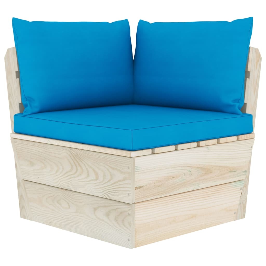 VidaXL 5-delige Loungeset met kussens pallet vurenhout