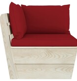 VidaXL 5-delige Loungeset met kussens pallet vurenhout