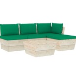 VidaXL 5-delige Loungeset met kussens pallet vurenhout