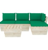 VidaXL 5-delige Loungeset met kussens pallet vurenhout