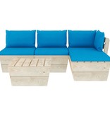 VidaXL 5-delige Loungeset met kussens pallet vurenhout
