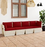 VidaXL Tuinbank 4-zits met kussens pallet vurenhout