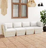 VidaXL Tuinbank 4-zits met kussens pallet vurenhout