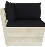 VidaXL 4-delige Loungeset met kussens pallet vurenhout