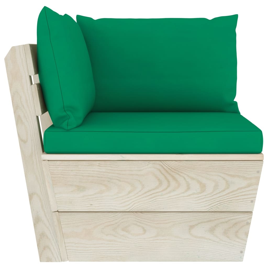 VidaXL 4-delige Loungeset met kussens pallet vurenhout