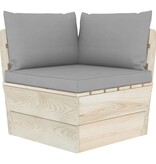 VidaXL 4-delige Loungeset met kussens pallet vurenhout