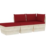 VidaXL 3-delige Loungeset met kussens pallet vurenhout