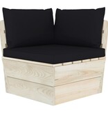 VidaXL 3-delige Loungeset met kussens pallet vurenhout