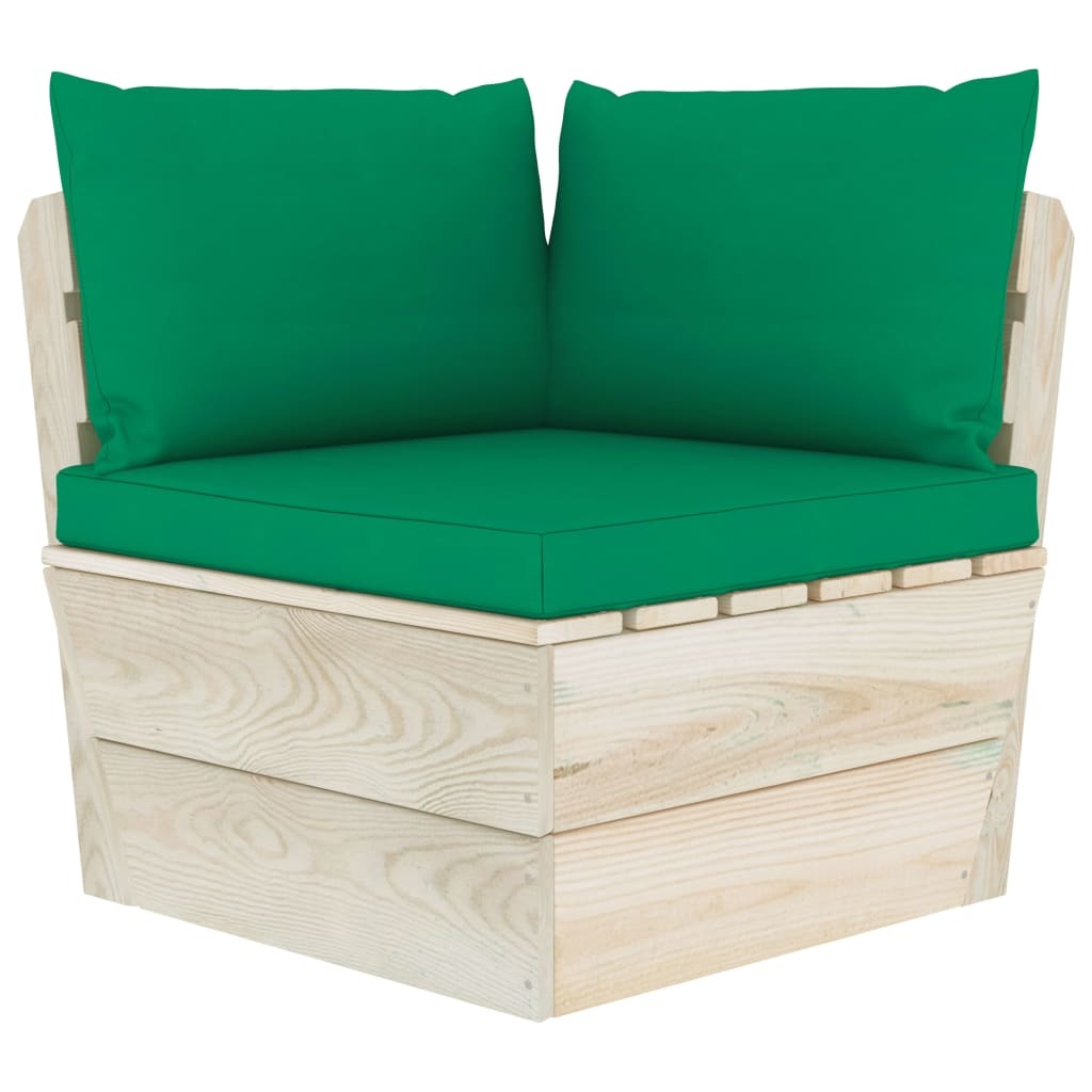 VidaXL 3-delige Loungeset met kussens pallet vurenhout