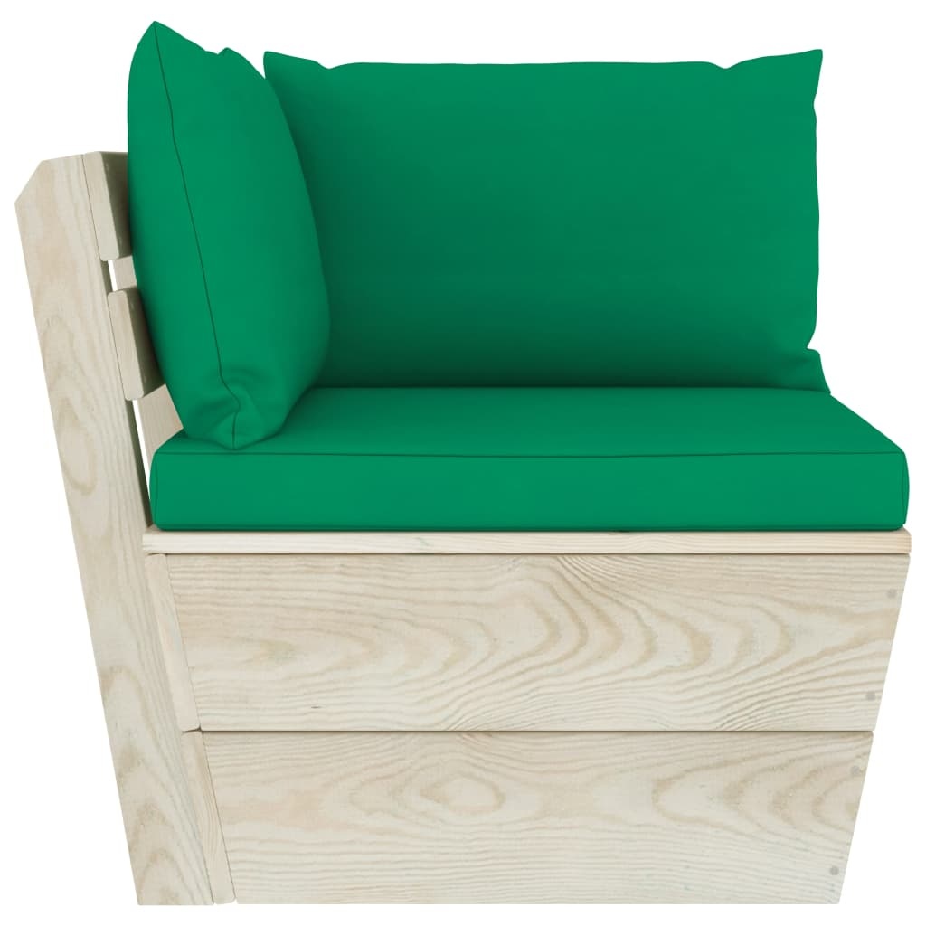 VidaXL 3-delige Loungeset met kussens pallet vurenhout