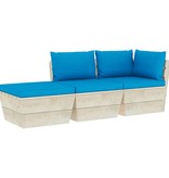 VidaXL 3-delige Loungeset met kussens pallet vurenhout