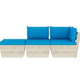 VidaXL 3-delige Loungeset met kussens pallet vurenhout