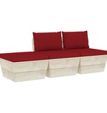 VidaXL 3-delige Loungeset met kussens pallet vurenhout