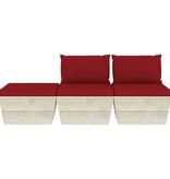 VidaXL 3-delige Loungeset met kussens pallet vurenhout