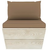 VidaXL 3-delige Loungeset met kussens pallet vurenhout