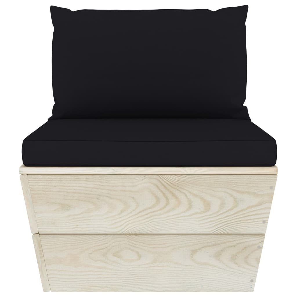 VidaXL 3-delige Loungeset met kussens pallet vurenhout