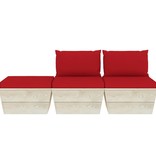 VidaXL 3-delige Loungeset met kussens pallet vurenhout