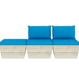 VidaXL 3-delige Loungeset met kussens pallet vurenhout