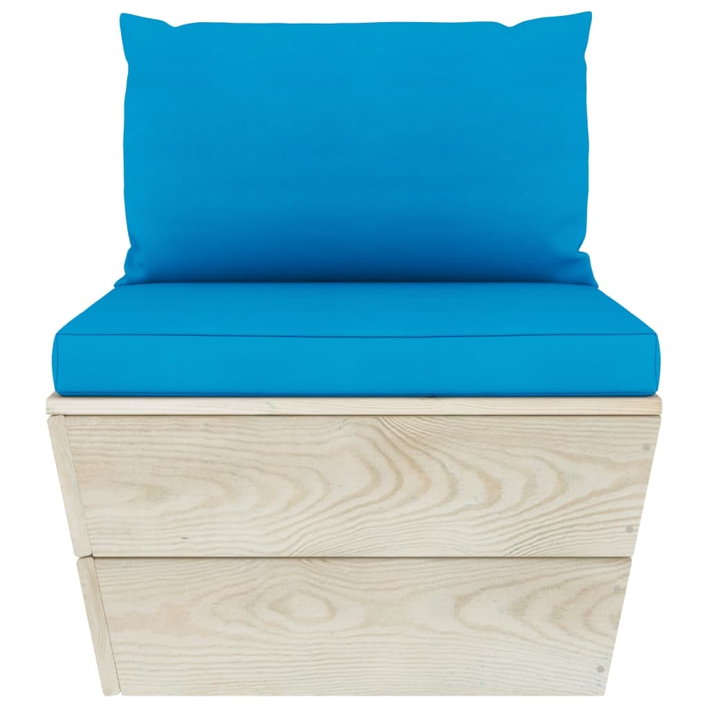 VidaXL 3-delige Loungeset met kussens pallet vurenhout