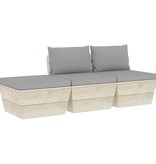 VidaXL 3-delige Loungeset met kussens pallet vurenhout