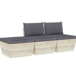 VidaXL 3-delige Loungeset met kussens pallet vurenhout