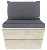 VidaXL 3-delige Loungeset met kussens pallet vurenhout