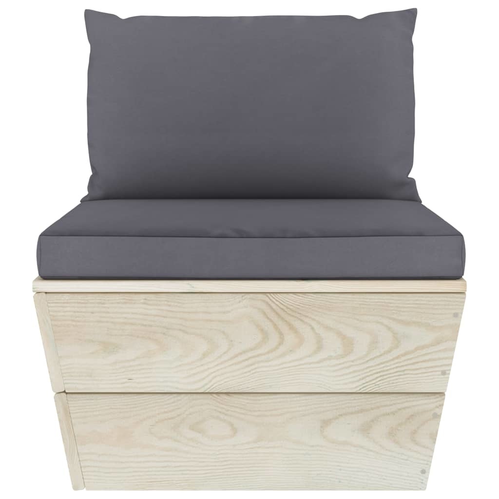 VidaXL 3-delige Loungeset met kussens pallet vurenhout