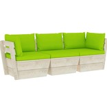 VidaXL Tuinbank 3-zits met kussens pallet vurenhout