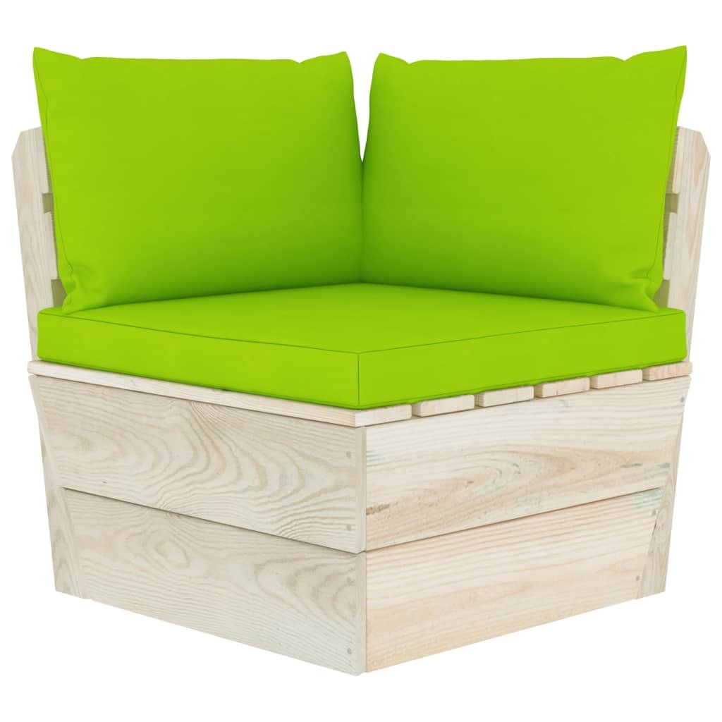 VidaXL Tuinbank 3-zits met kussens pallet vurenhout