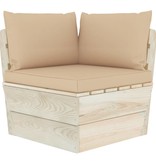 VidaXL Tuinbank 3-zits met kussens pallet vurenhout