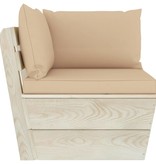 VidaXL Tuinbank 3-zits met kussens pallet vurenhout